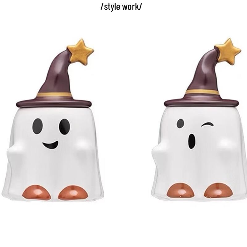 Halloween Winking Elf Ceramic Mug with Lid