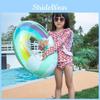 Colorful Rainbow Swim Ring With Handle Fashionable Pvc Material Suitable For Water Sports