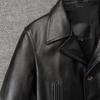 Casual Men Jacket Genuine Cow Leather Coat Black Real Cowhide Coat Slim Fit Spring Autumn