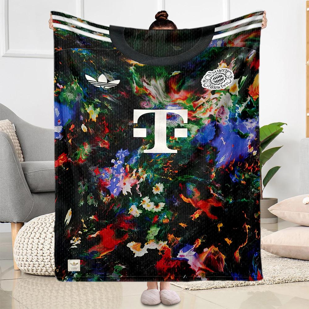Bayern Munich Blanket Warmthful Decor Great for Bed Seaside Bedding Four Seasons Multipurpose Modern Style Gift for Travel Home Birthdays