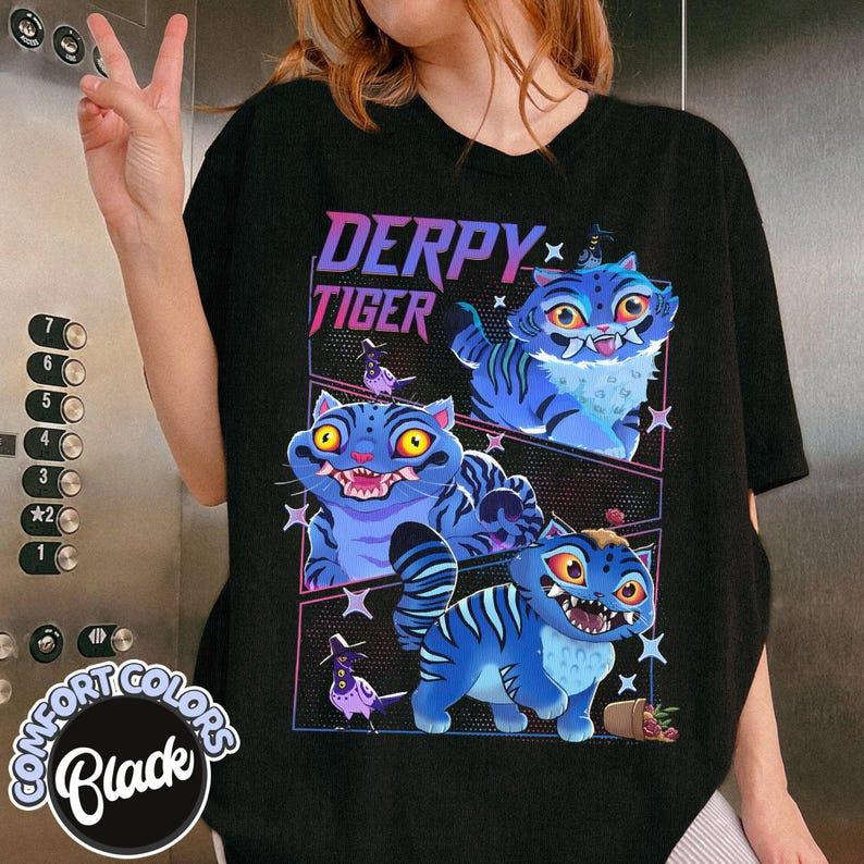 

Hunter Tiger Comfort Colors T-shirt Derpy Tiger Shirt Kpop Demon Shirt Huntrix Jinu Merch Anime Shirt Designkpop Movie Fan Gift S