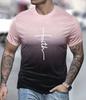 Summer Casual Men's T-Shirt Daily Outdoor Loose Comfortable Short Sleeves Fashionable Street Style Gradient Color Top Tees
