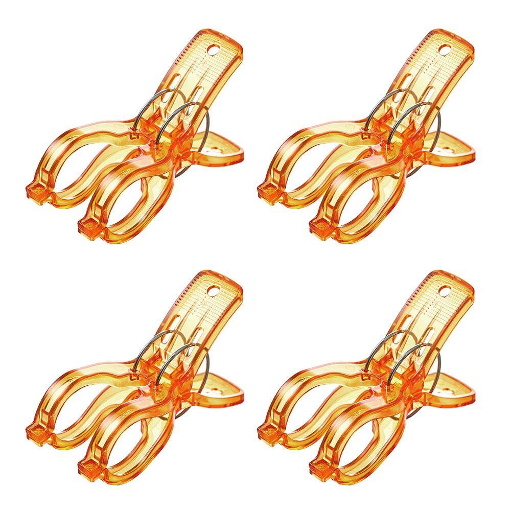 

4PCS Anti-slip Drying Rack Holder Plastic Laundry Clothes Pins Quilt Clip Household Organizer Large помаранчевий
