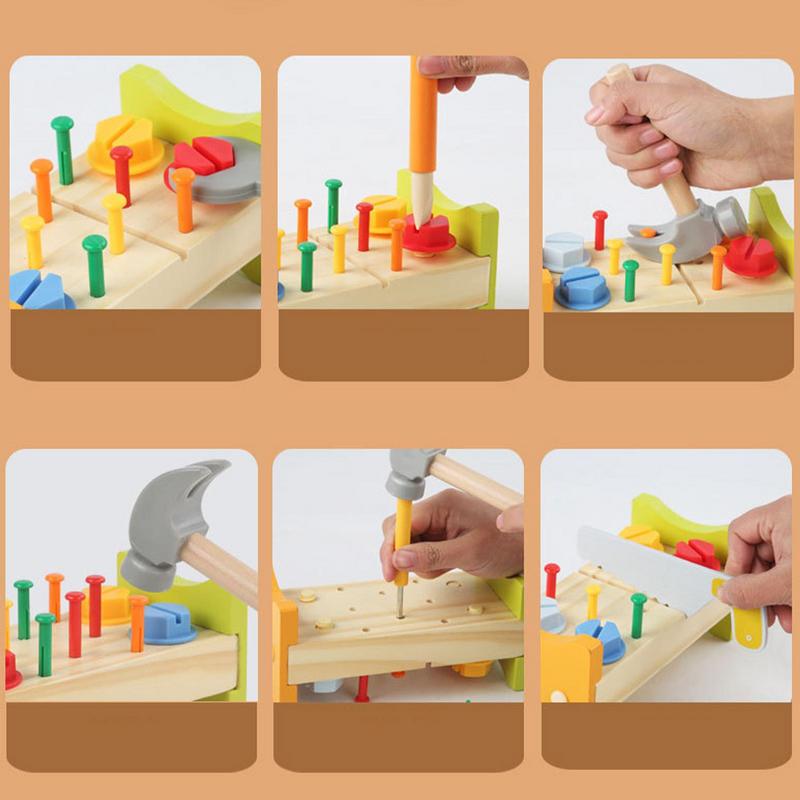 Kids Tool Bench Pretend Play Workbench Set For Ages 2 3 4 5 Educational Preschool Learning Montessori Toys Learning Sensory Toy