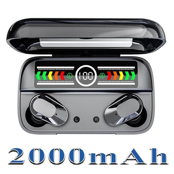 

Bluetooth-гарнитура TWS, настоящие беспроводные наушники, водонепроницаемые спортивные наушники, сенсорное управление в наушниках-вкладышах с чехлом Charing емкостью 2000 мАч