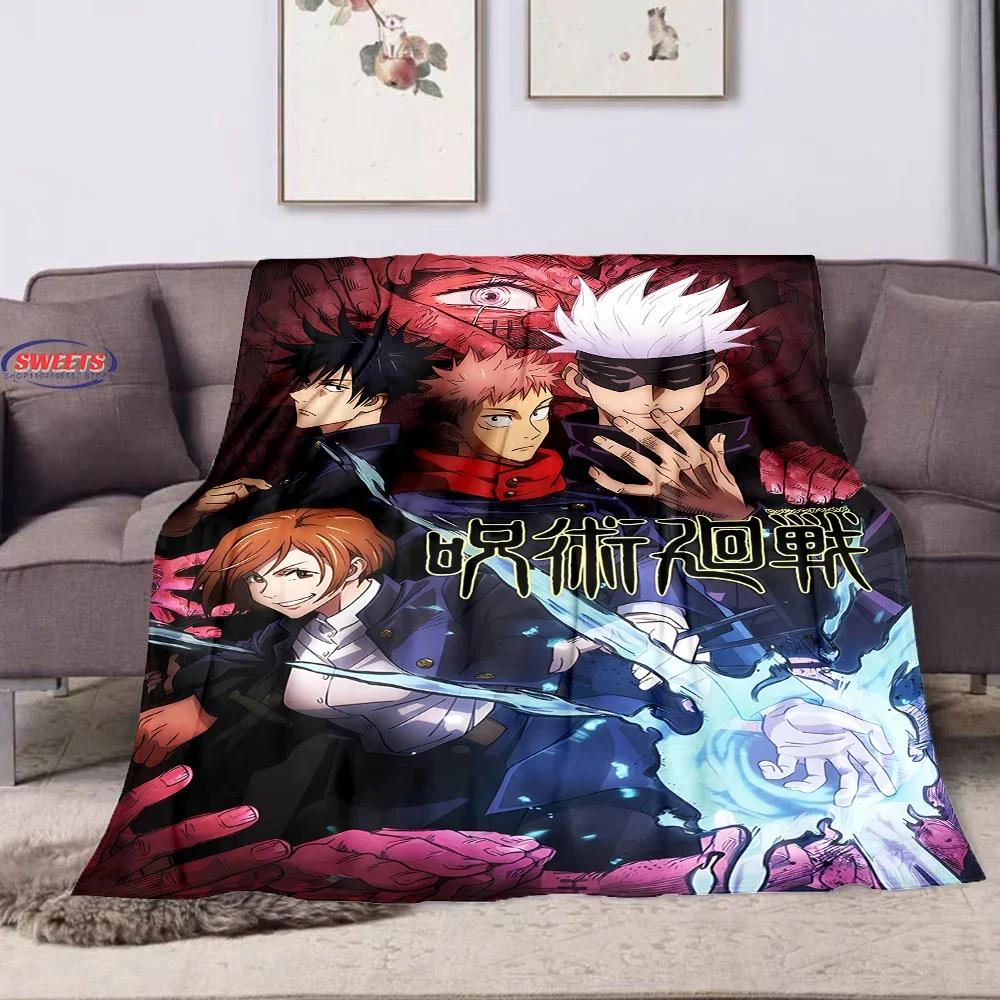 J-Jujutsu Ka1sen Anime Cartoon Flannel Blanket for Bed Bedroom Sofa Picnic,Warm Throw Blanket for Cover Outdoor Leisure Nap Gift
