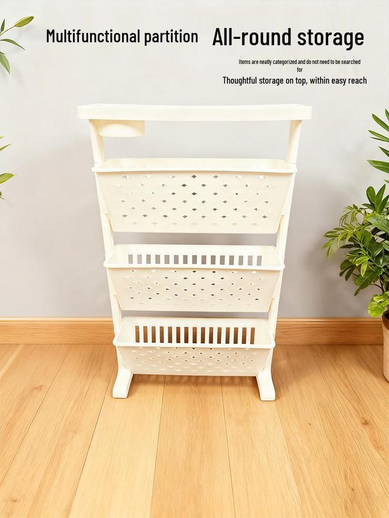 Minimalist Floor-Standing Kitchen Rack: Versatile Storage for Snacks, Produce, and More