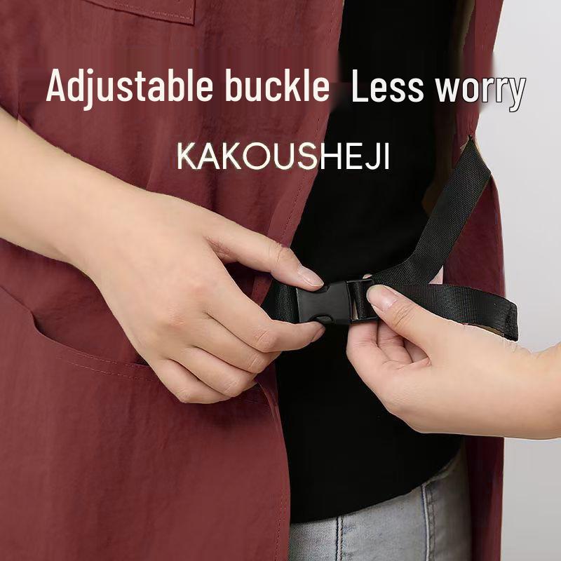 Unisex Korean-Style Water-Resistant Kitchen & Coffee Shop Workwear Apron - Breathable Vest, Plus Size Waist Fit