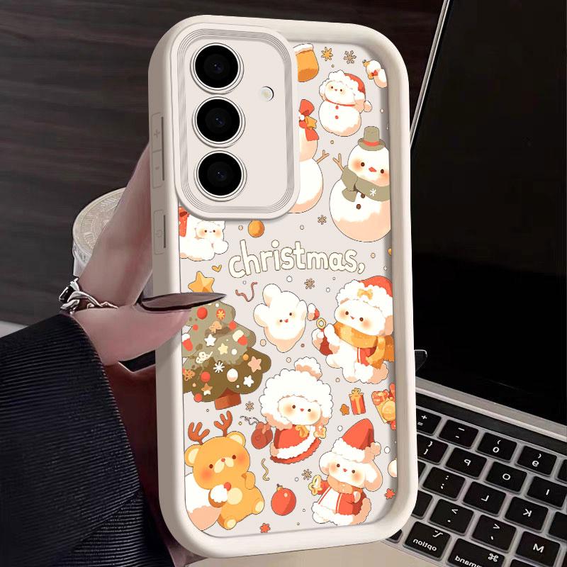 Christmas Theme Cane Picture S25FE Phone Case For Samsung Galaxy S25 S24 S23 S22 S21 S20 FE Ultra Plus Note 20 Shockproof Cover