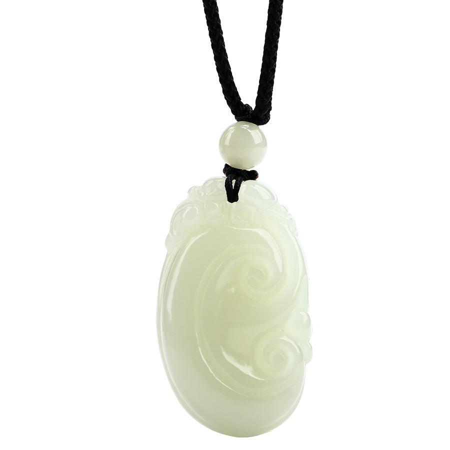Natural Xinjiang Hetian Jade Ruyi Pendant with Pixiu for Men and Women - Auspicious Design