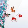 Metal Christmas Berry Deer Santa Hat Gloves Pendant
