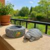 Outdoor Key Hider Fake Rock with Turtle Ornament Creative Realistic Garden Statue Storage Box for