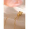 Eetit Statement Body Square Pendant Stainless Steel Statement Necklace Gold Color Texture Metal Personalized Jewelry 2023