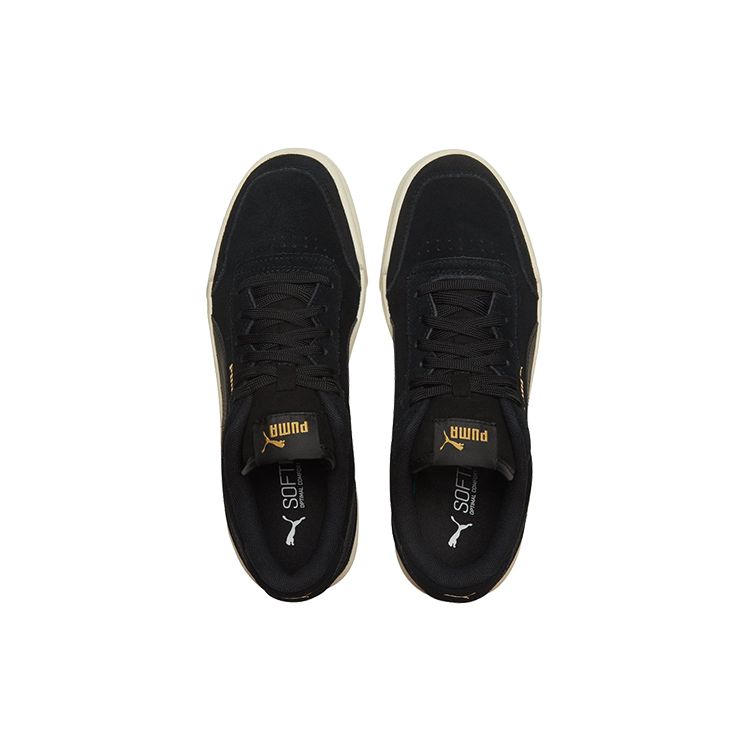 Puma Caracal Suede Comfortable Low-Top Sneakers Unisex Sneakers Black White Gold 370304-12