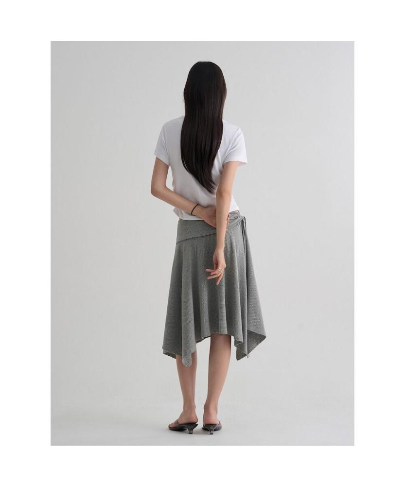 8SECONDS Striped Jersey Skirt Gray