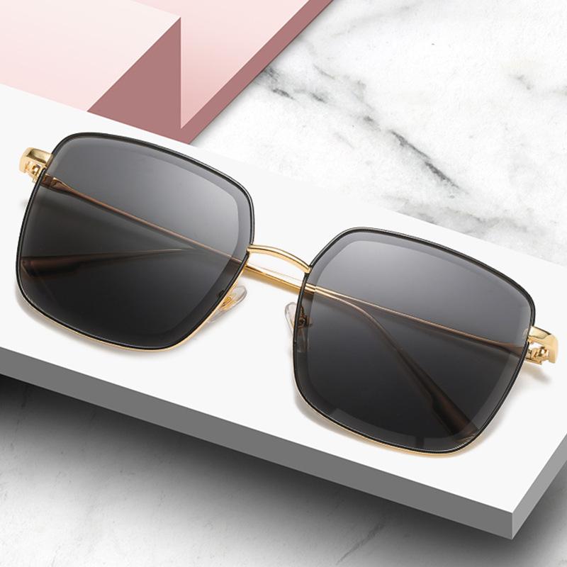 

D Home Sunglasses, Hipster Large Square Metal Sunglasses, Trimmed Uv-Proof Sunglasses