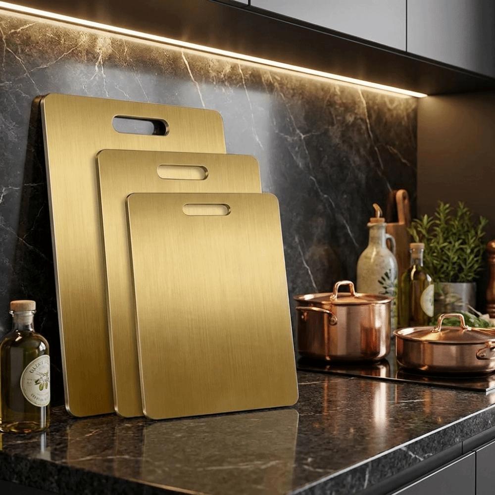 Thickened Cutting Board Double Sided Chopping Plate Stainless Steel Chopping Board  Cut Fruits