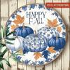 Vintage Fall Pumpkin Metal Wall Art, Autumn Leaf Decor for Country Home
