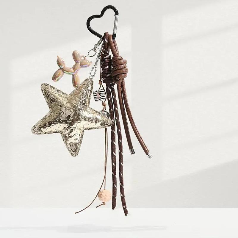 Five-pointed Star VersatileWomen Handbag Hanging Decoration Fashion PU Leather Star Bag Pendant