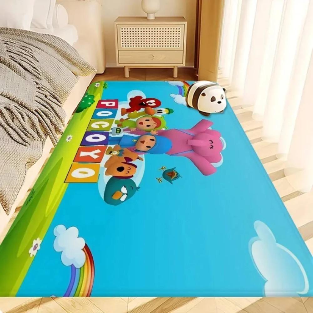 Cartoon-Stil Bodenmatte rutschfest Teppiche Spielmatten Teppich Schlafzimmer Dekoration Wohnzimmer Teppich Krabbelmatte Weihnachtsgeschenk Teppich P-Pocoyo