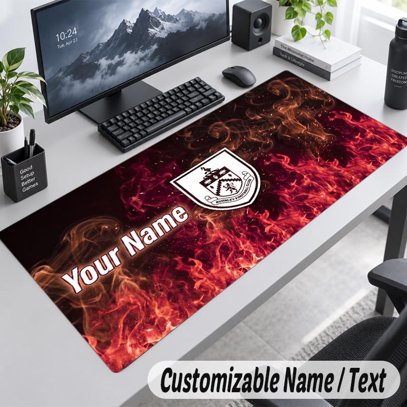 Custom Name Text Mouse Pad Burnley Football Personalized Desk Pad For Work And Gaming