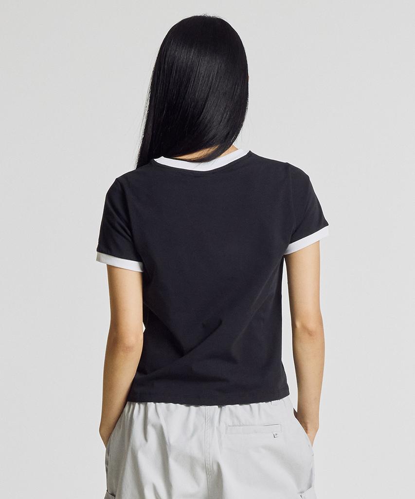 Nyuballanseu Nbneg2W462 / Women Ringer Short Sleeve T-Shirt (Black)