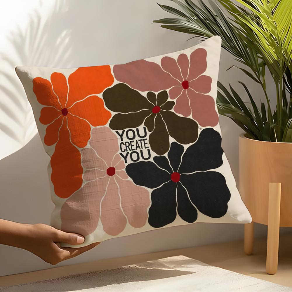 Decorative Botanical Print Pillow Case Home Living Room Decoration Linen Pillow Cases Cushion Cover