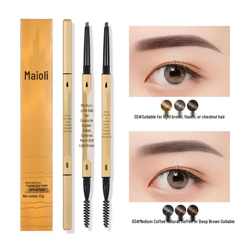 Ultra-Fine 3D Smudge-Proof Double-Ended Eyebrow Pencil with Triangle Tip