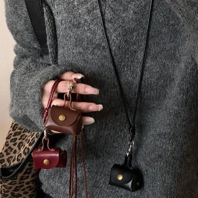 Women's Leather Bag Pendant Necklace Long Sweater Chain DIY Personalized Jewelry Fashion Accessory