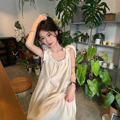 Gentle Suspender Dress Women's Spring New French Sweet and Salty Temperament Design Sense Loose Long Dress Skirt