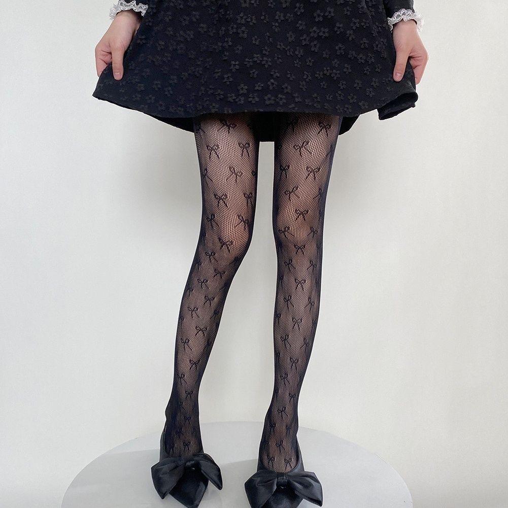New Goth Lolita Cosplay JK Girls Tights Women Sexy Retro Gothic Kawaii Cross Print Club Stockings Nylon Socks Fishnet Pantyhose