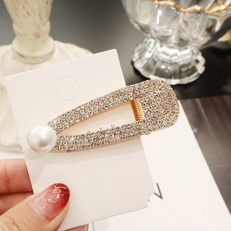Luxury Full Crystal Pearl Hair Clips Pins Fashion Geometric Waterdrop Rectangle Duckbill Clip For Women Girls Hair Accessories
