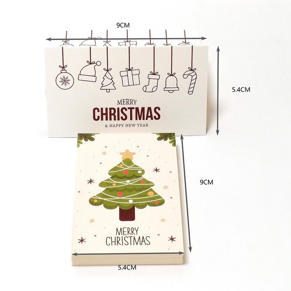 30Pcs Merry Christmas Gift Cards Greeting Card Christmas Tree Stickers Cute Design For 2022 New Year Gift decoration card