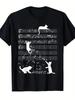 Men's & Women's Retro Cat Music T-Shirt - Soft Breathable Crew Neck Short Sleeve Tee with Treble Cle