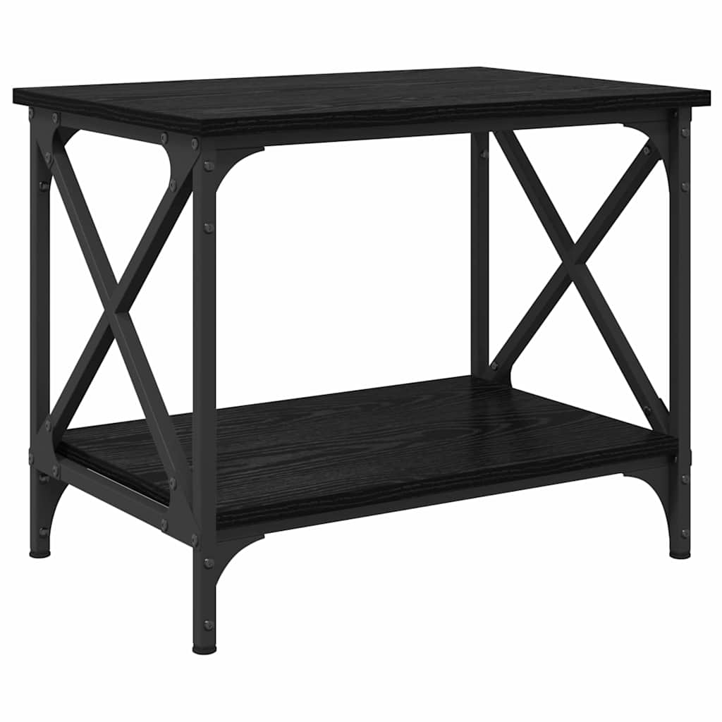 Side Table Black Oak Effect 55 X 38 X 45 Cm