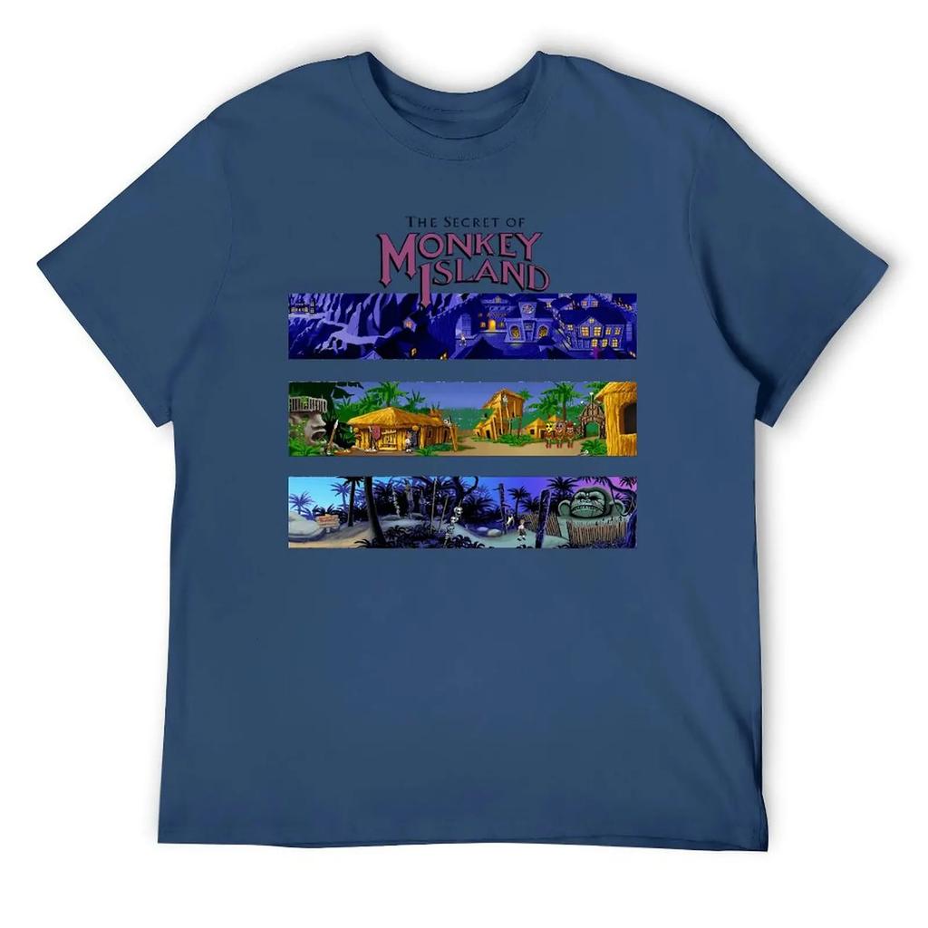 Crewneck The Secret Of Monkey Island Backgrounds Classic T T-shirt  Motion Tees Vintage Humor Home USA Size