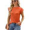 Summer Fashion Solid Color Round Neck Loose Short Sleeved T-shirt Top