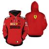 Ferrari Hoodie 3D Print Carlos Driver Team F1 Sweatshirt Youth Loose Fit Sportswear