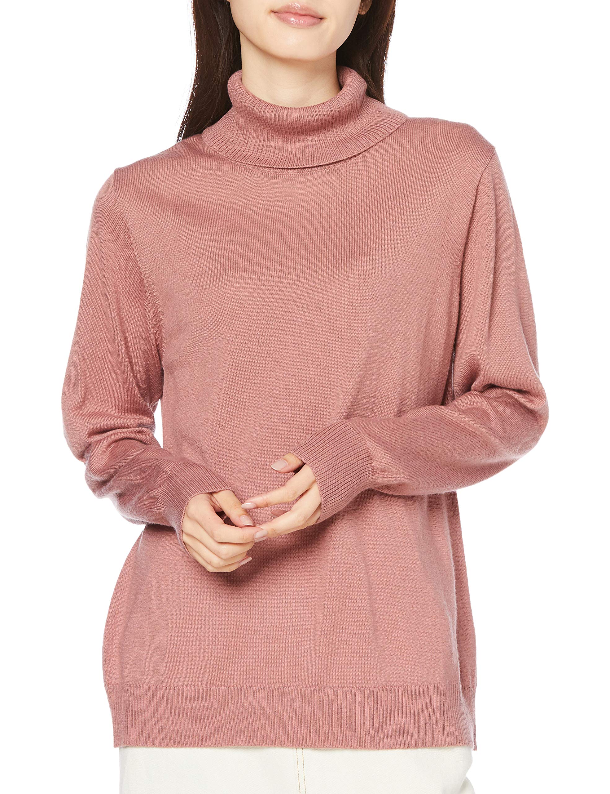 Cecile Turtleneck Knit Pullover Machine Solid Smoke Size L Women s Sweater Washable Lightweight Simple Color Pink 4766₽
