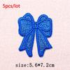 5Pcs/Lot Glitter Butterfly Bow Iron on Patches - Embroidered Patches on Clothes Bags Hats Jackets Decor