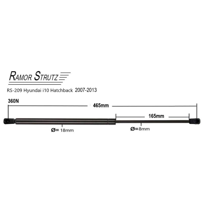 2 * PCS 817700X000 car rear trunk shock absorber gas spring lifting support rod compatible with Hyundai i10 2007-2013