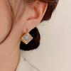 Chic Zirconia Double-Sided Rhombus Earrings - Elegant and Versatile