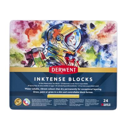 Inktense Watercolour Set In Metal 2300443 Blocks, 24-Colour Case,
