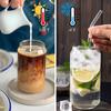 1/4PCS 400ML Glass Cup With Bamboo Lids and Glass Straw Cleaning Brush Beer Can Shaped Tumbler Cup for Cocktail Iced Coffee Cups