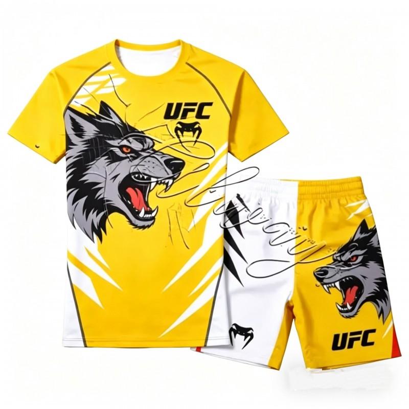 Breathable MMA Boxing Training Shorts Set With Digital Print Men Women Kids Sportswear