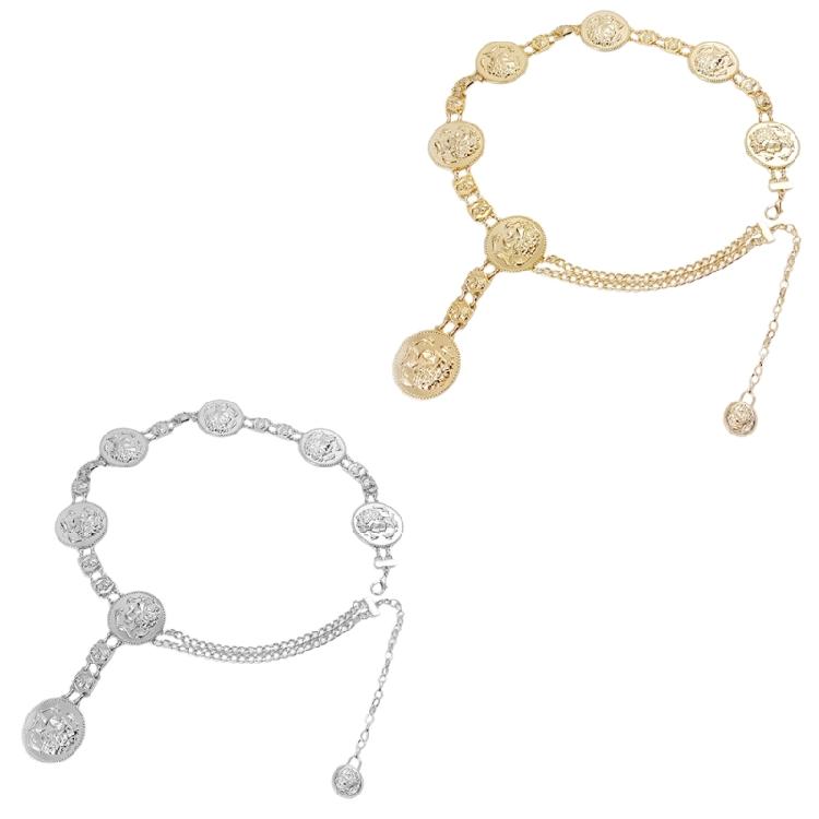 Elegant Waist Belt Aesthetic Head Charm Photo Props Belt for Jeans Dress Belt Body Jewelry Metallic Chain