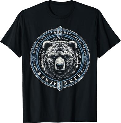 Viking Shirt For Men Viking Berserker Bear T-Shirt Mens Womens Tees Top