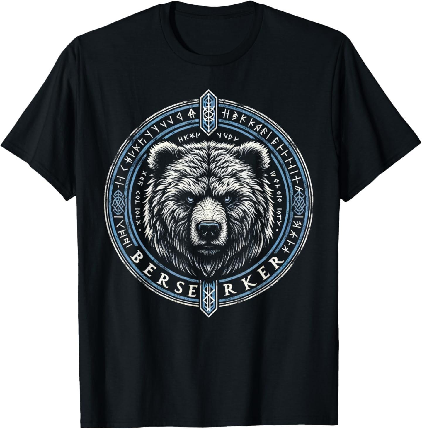 Viking Shirt For Men Viking Berserker Bear T-Shirt Mens Womens Tees Top 4XL