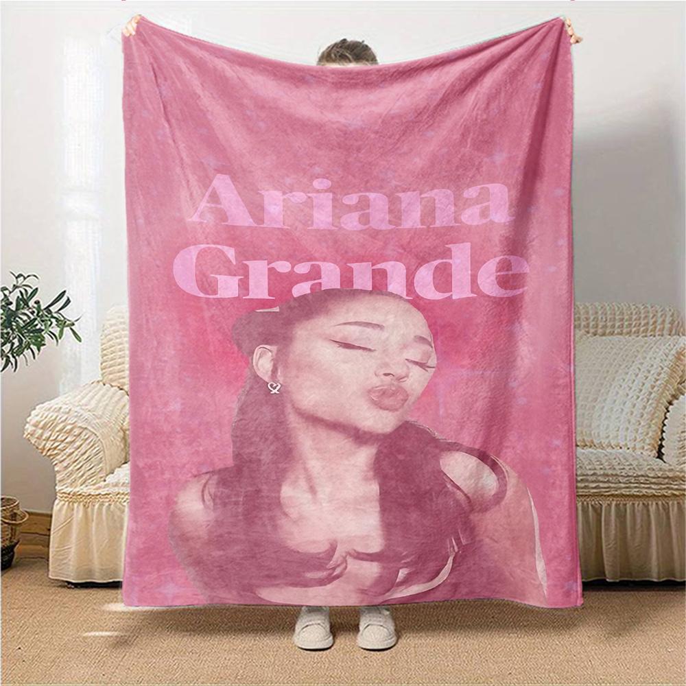 Ariana Grande Pink Vibes Blanket Soft Throw Blanket For Home Bedroom Bed Sofa Travel Office Solid Christmas Blanket