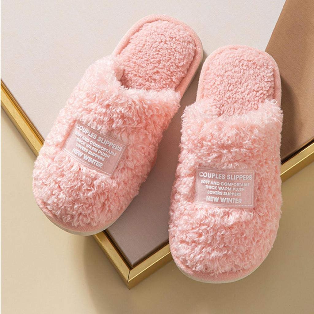 Buy Women's Cow Cotton Slippers Warm Home Cute Soft Plush House Slippers at affordable prices